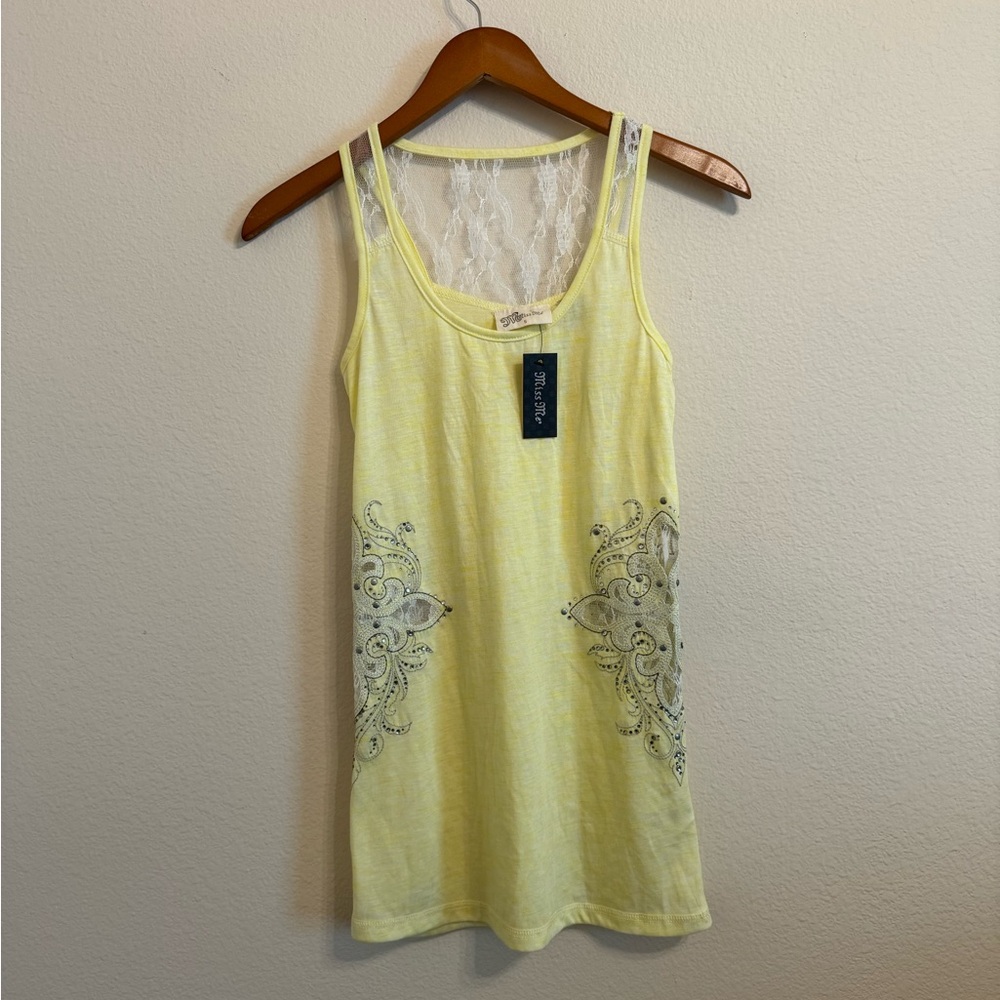 Miss Me Lace Tank Top Small